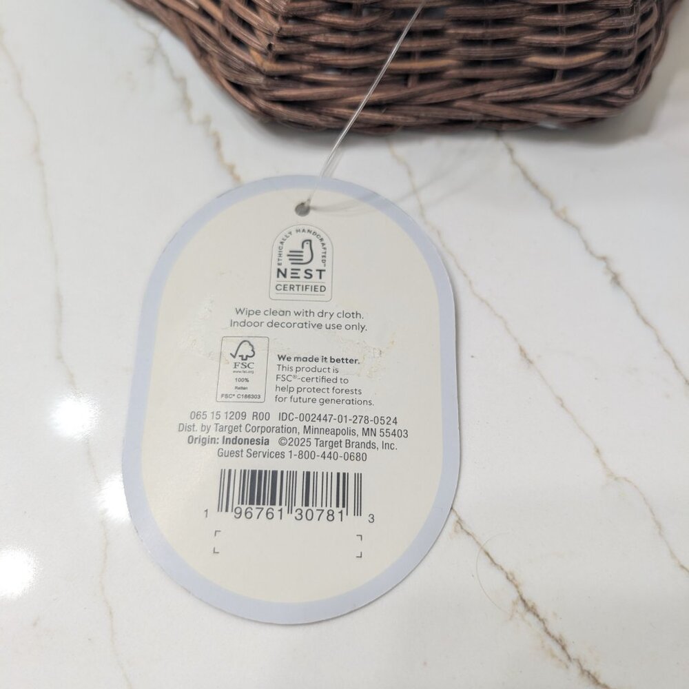 NWT Threshold Studio McGee 12" tall tabletop tree wicker - Picture 3 of 5